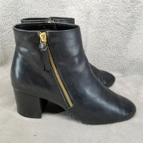 Cole Haan Shoes Womens Size 9 Black Leather Side Zip Ankle Booties - Picture 6 of 15